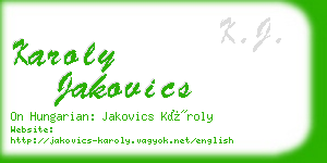 karoly jakovics business card